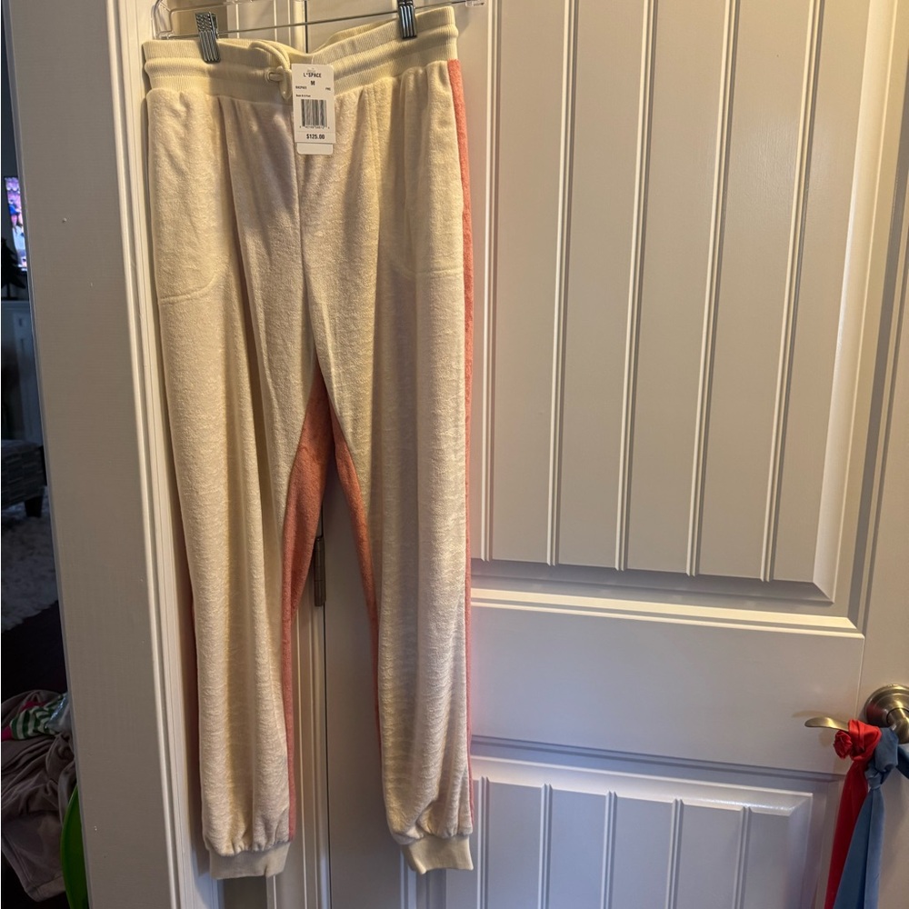 L*Space women Cream and Pink Sweatpants